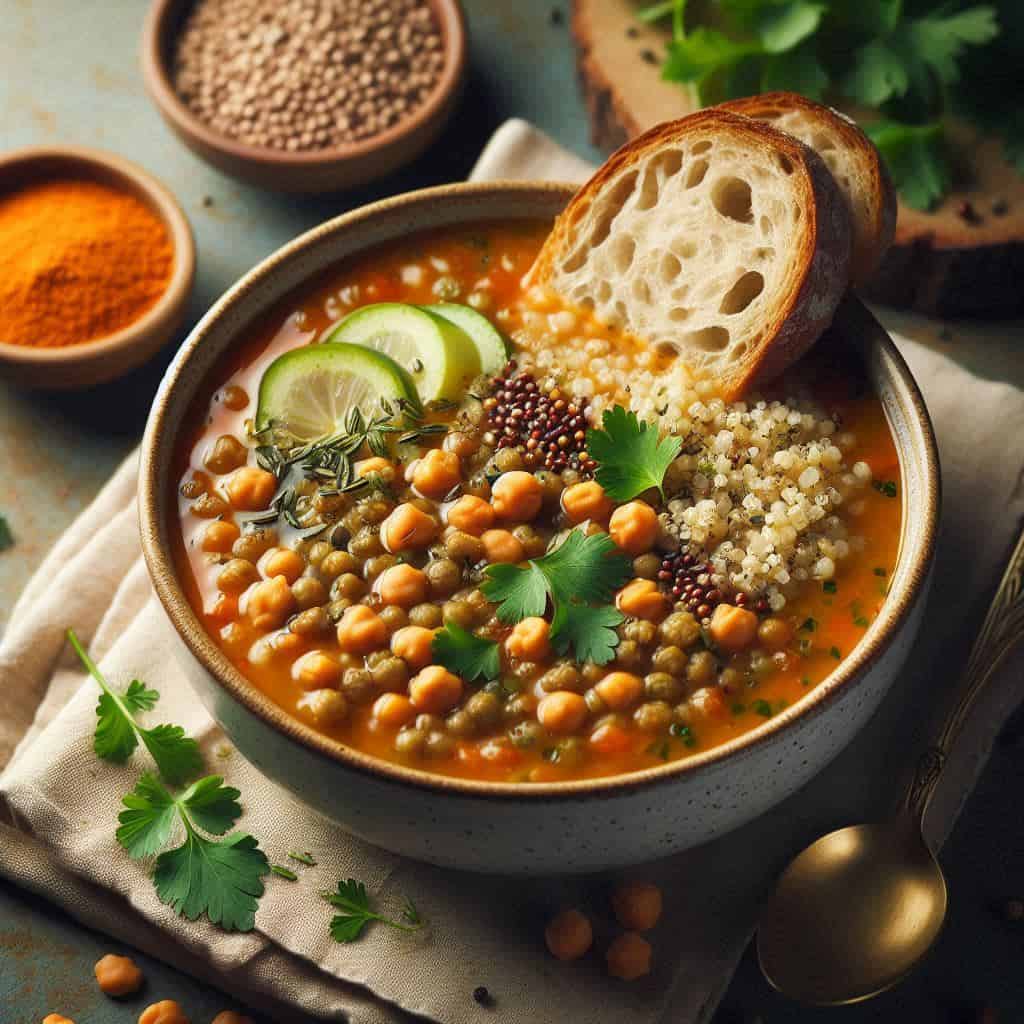 Zuppa di legumi e cereali deluxe