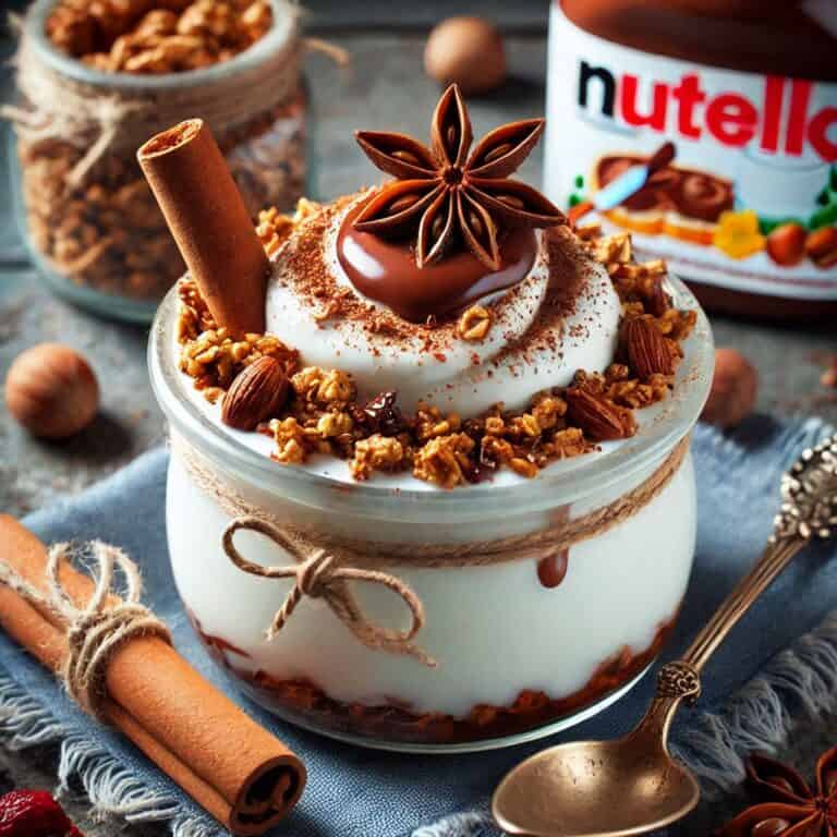 Crema allo yogurt, granola speziata e Nutella®