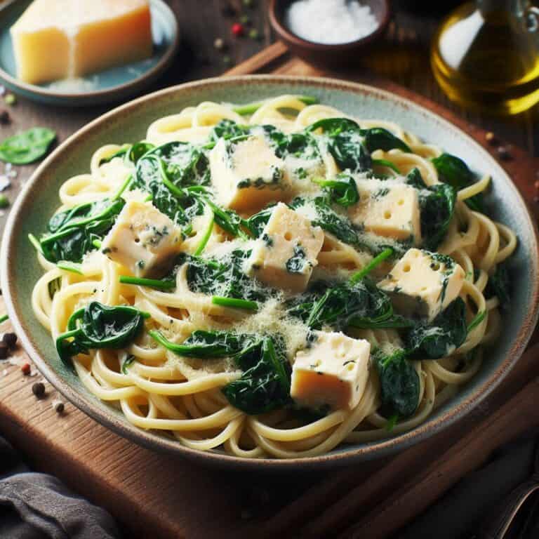 Pasta con spinaci e taleggio cremosa filante e irresistibile