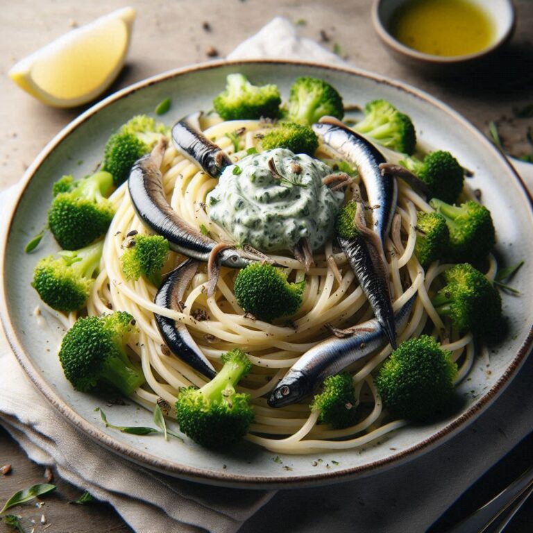 Spaghetti con crema di broccoli e alici: un piatto raffinato