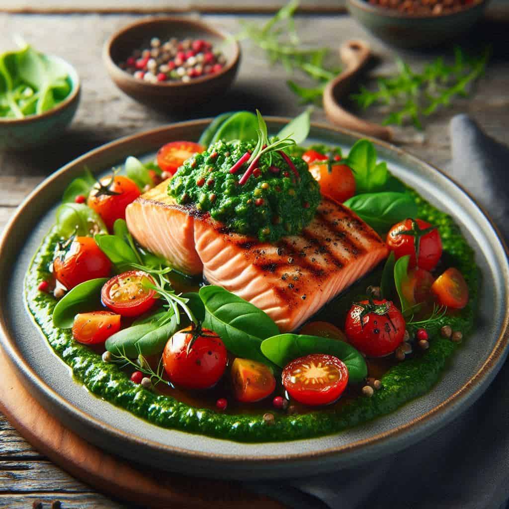 Salmone al pesto di rucola: esplosione di gusto! 🐟🌿🔥