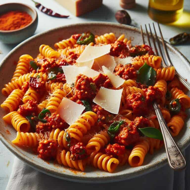 Pasta Nduja e pecorino: Un piatto piccante e cremoso