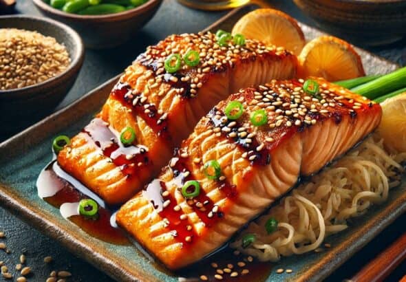 Filetto di salmone teriyaki: goloso e croccante! 🐟🔥