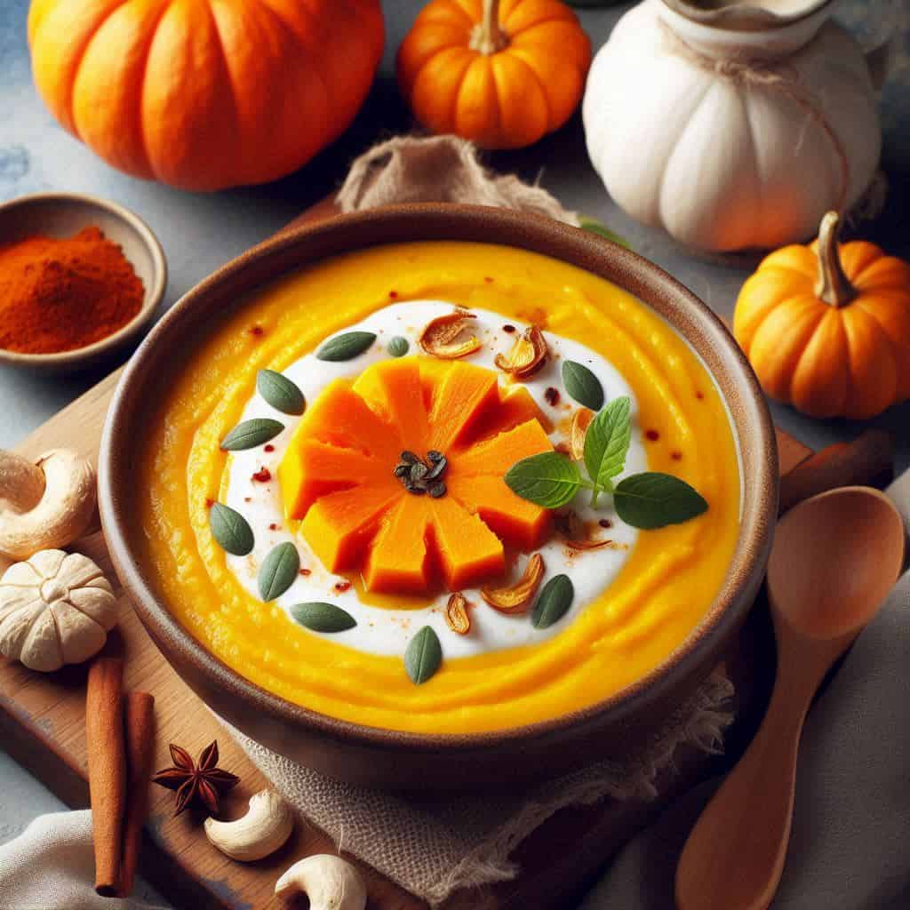 Crema di zucca con curry e latte di cocco un abbraccio caldo