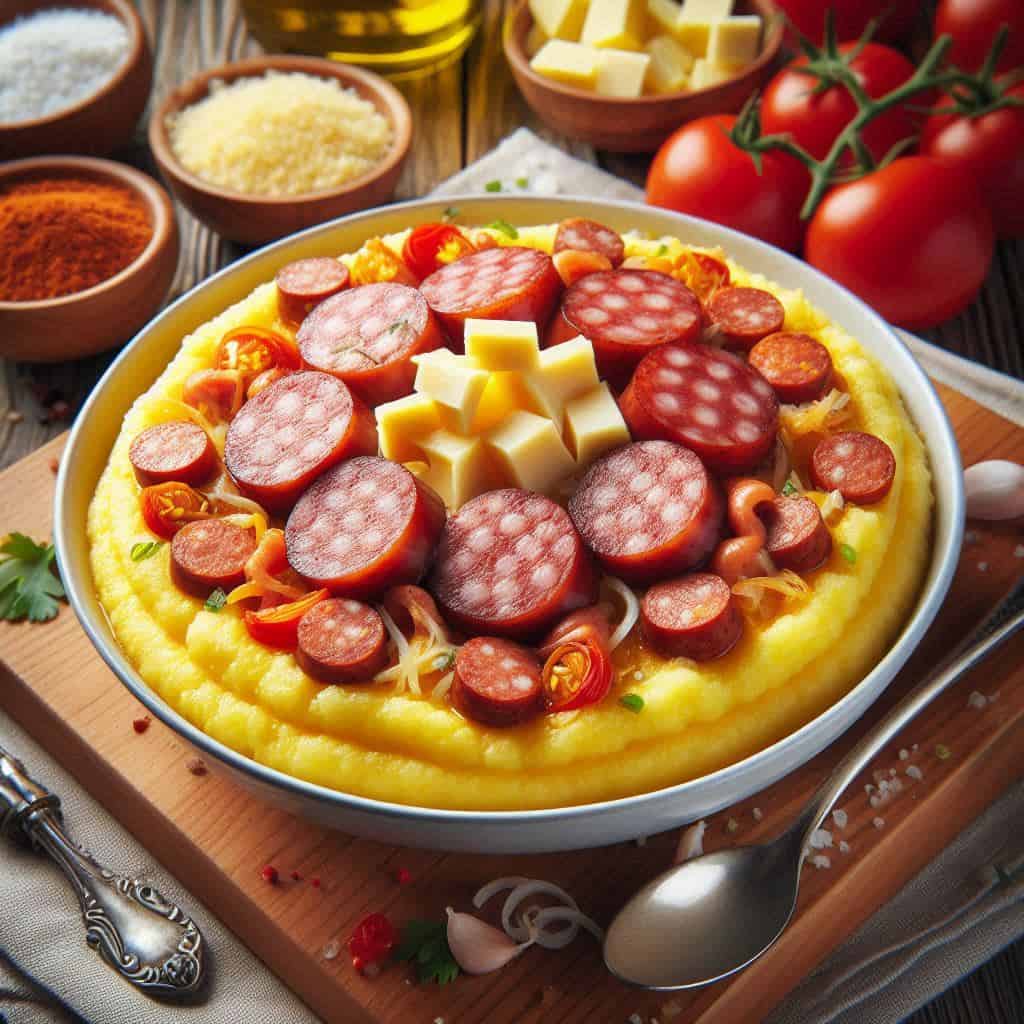 Polenta con salsiccia formaggio un abbraccio calorico goloso