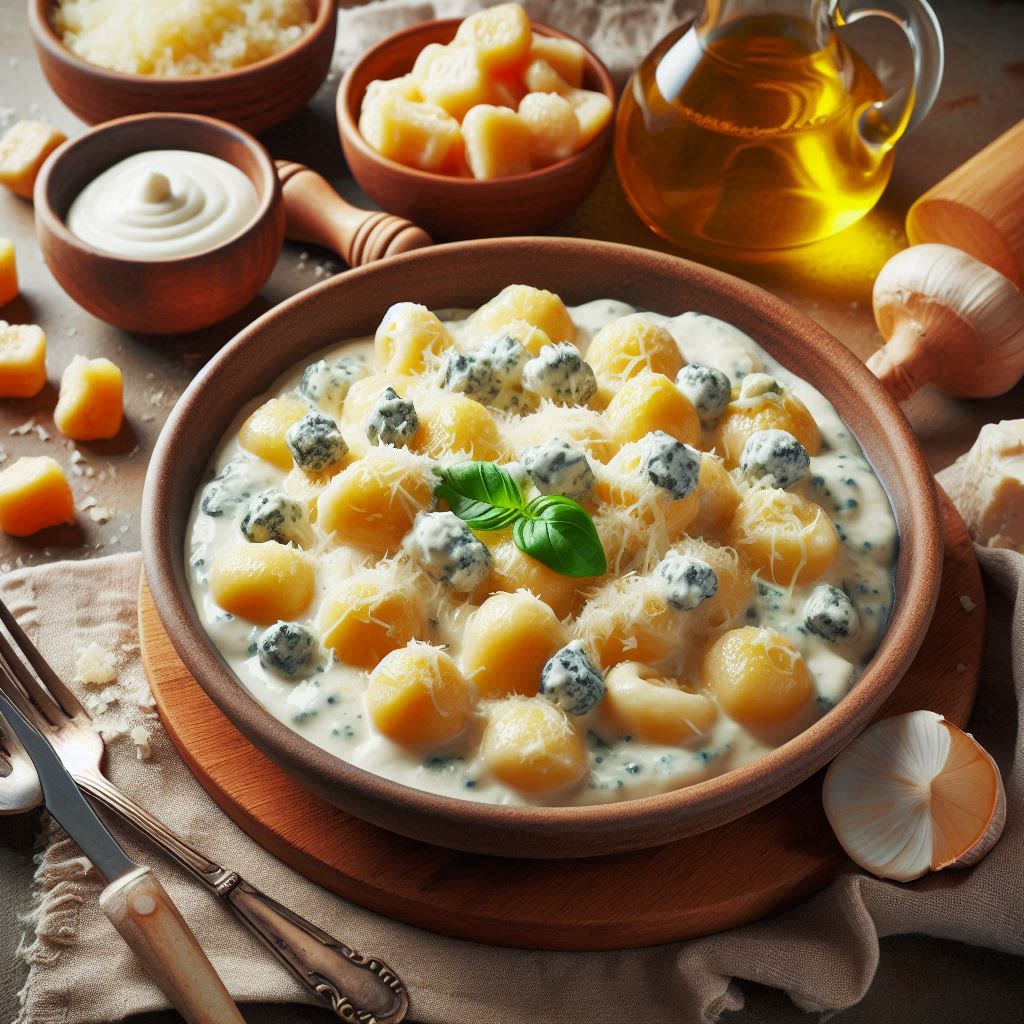 Gnocchi con crema di gorgonzola, cremosi e golosi!!!