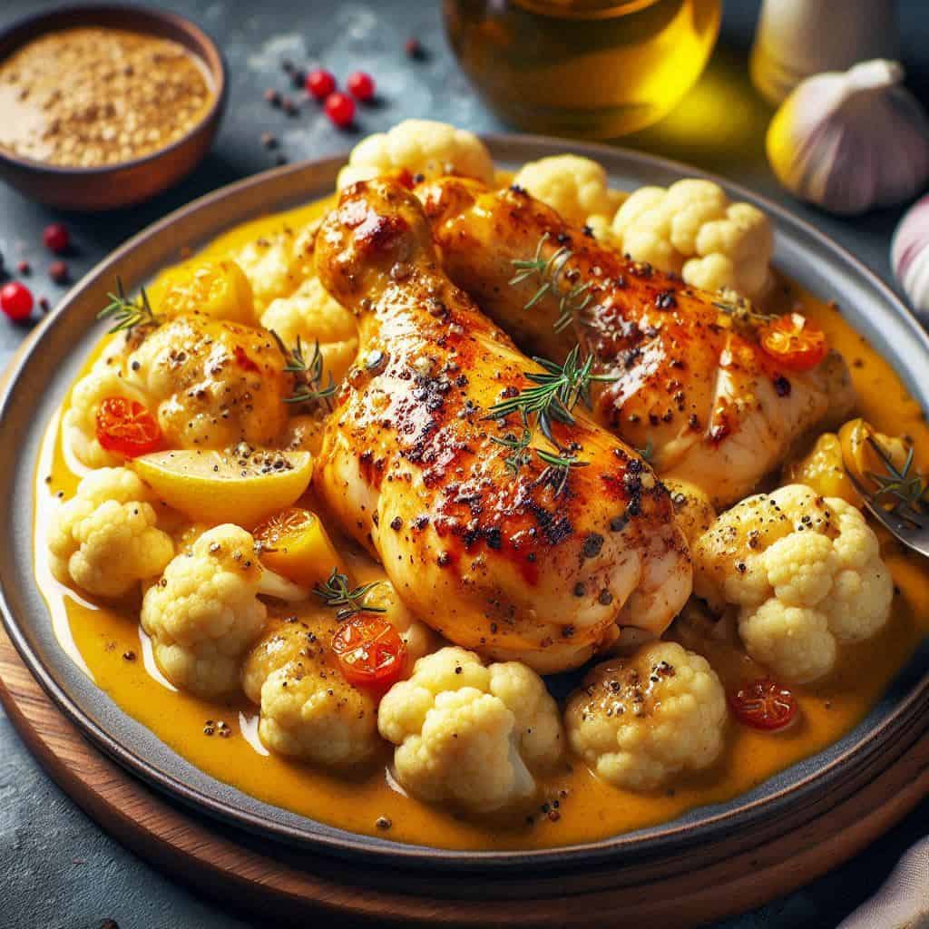 Pollo con cavolfiore e salsa alla senape ricetta sfiziosa