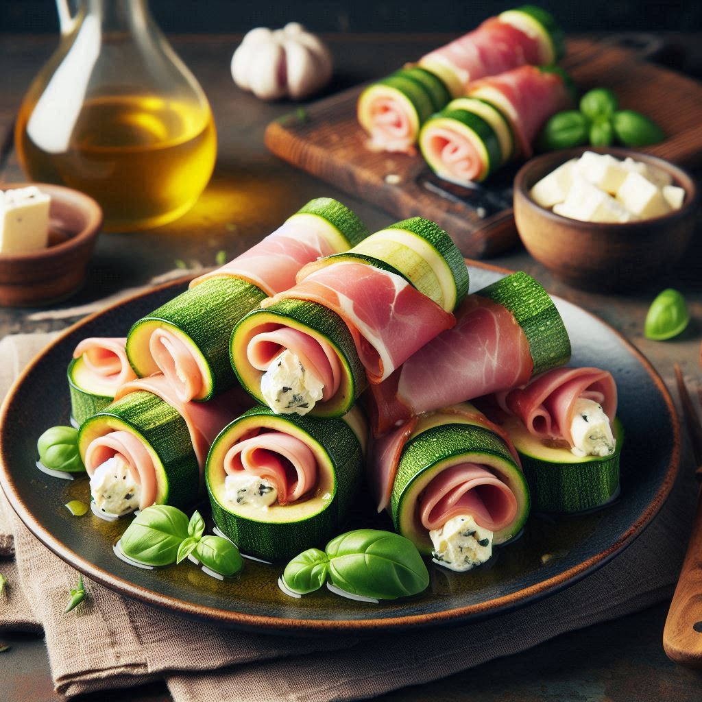 Rotolini di zucchine con prosciutto crudo e robiola