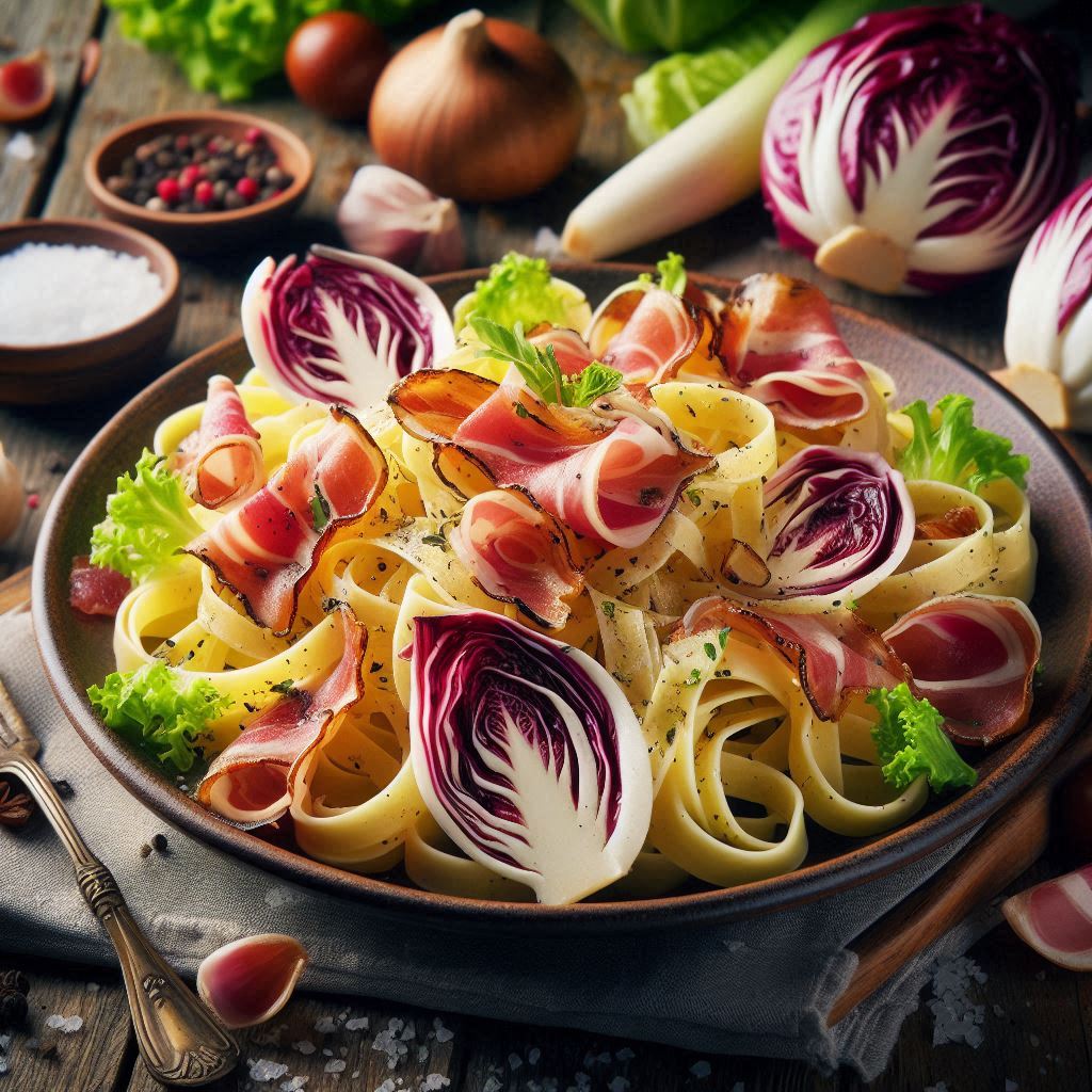 Tagliatelle radicchio e speck un capolavoro culinario