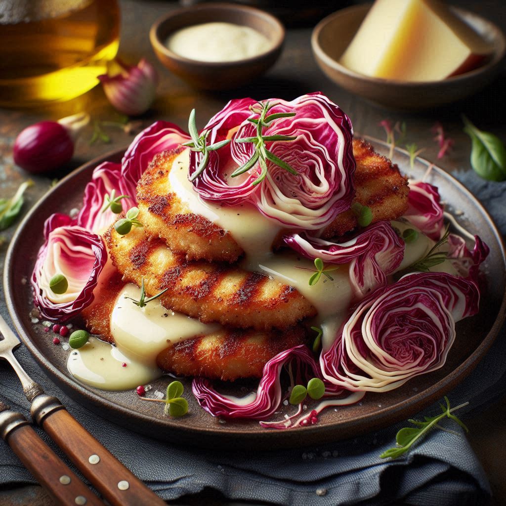 Scaloppine con taleggio e radicchio: Una delizia filante