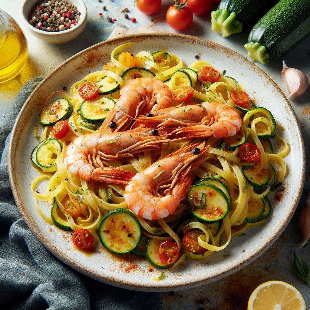 Linguine gamberetti zucchine e zafferano: capolavoro goloso