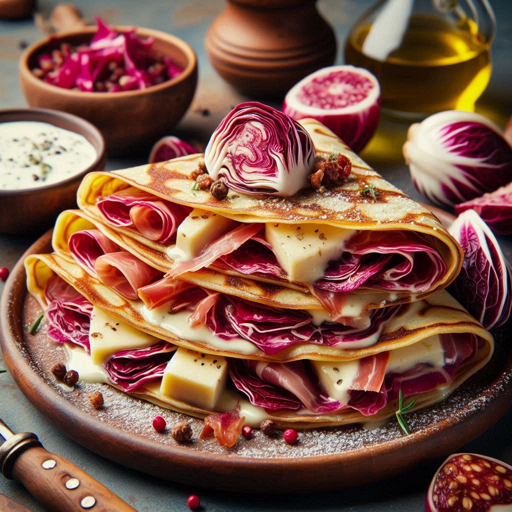 Crespelle speck radicchio e fontina golose e irresistibili