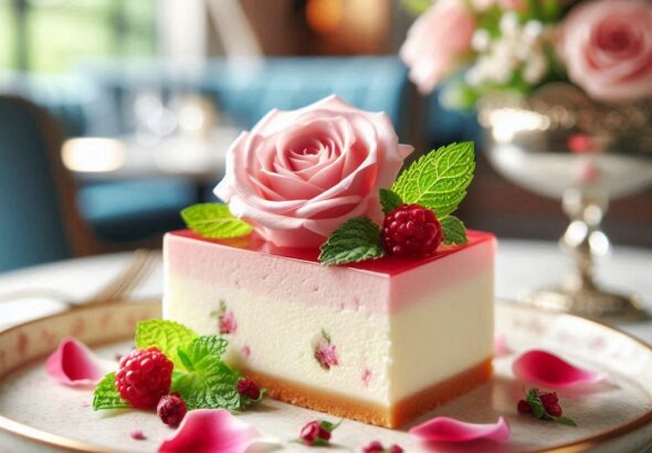 Cheesecake al profumo di rose golosa e cremosa