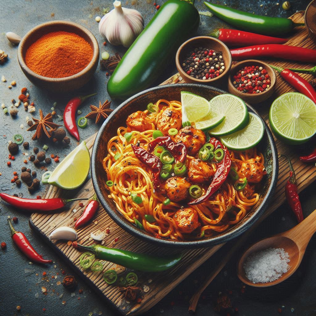 Noodles di pollo piccanti: Sapore esplosivo in cucina!