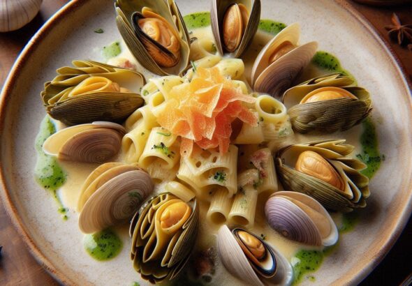 Paccheri con carciofi, vongole e bottarga: un primo da chef!